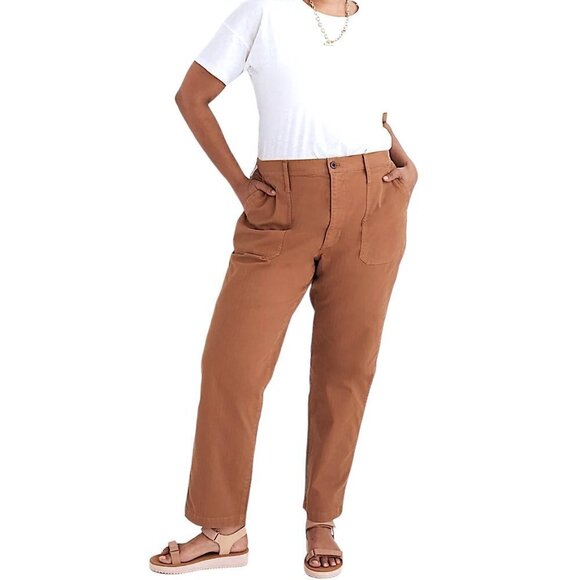 MADEWELL The Perfect Vintage Straight Workwear Utility Pants in Brown - Picture 3 of 13